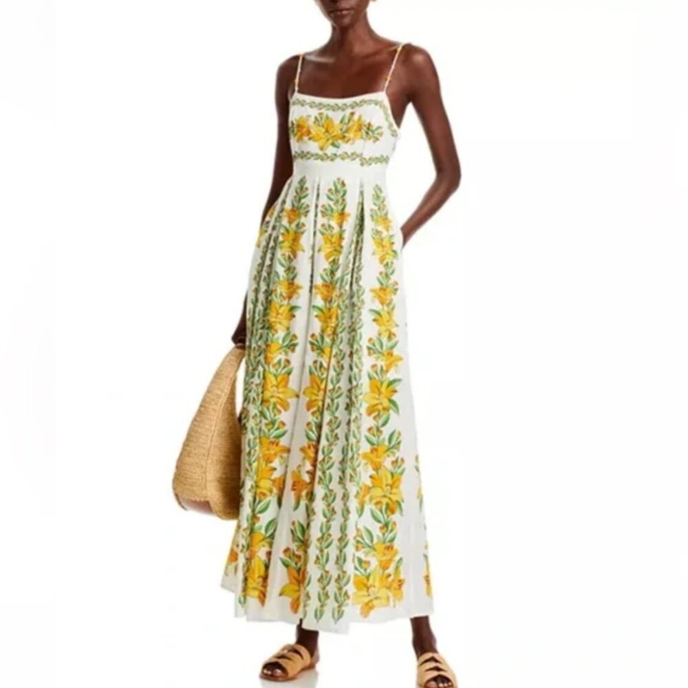 Farm Rio Off-White Tropical Lightness Sleeveless Maxi Dress